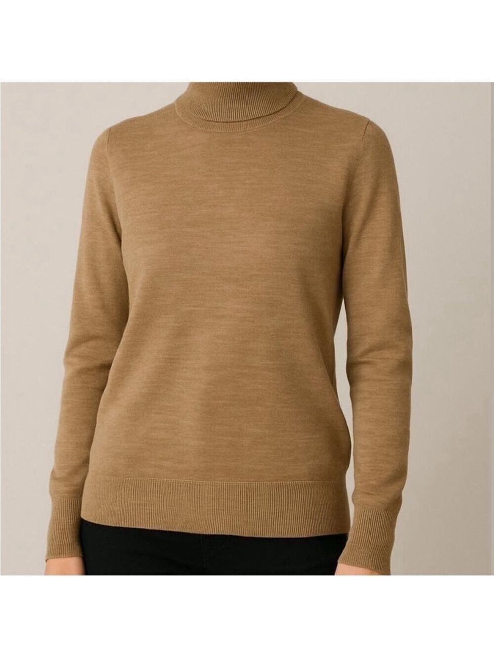 BADGLEY MISCHKA 100% merino wool sweater tan beige small